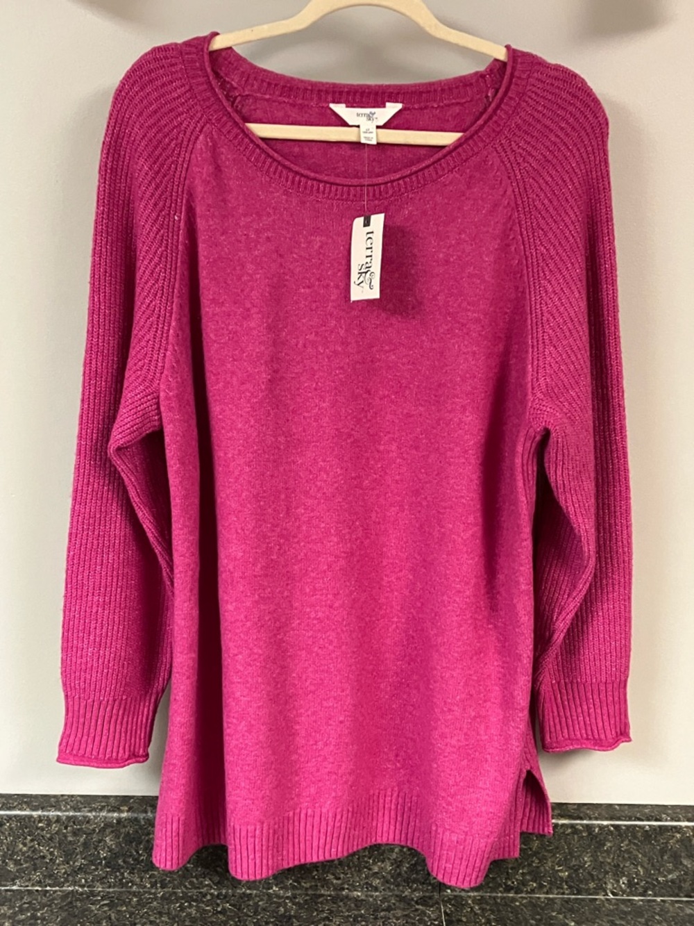 NWT terra & Sky fuscia pink sweater 1x